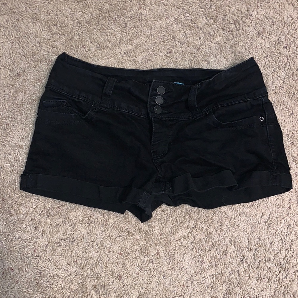 Size 5 black denim shorts